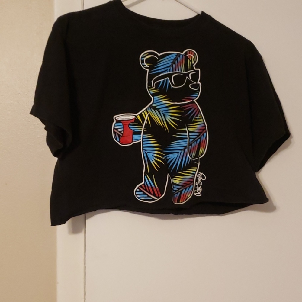Cut t shirt crop top